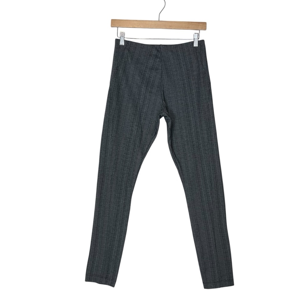LYSSÉ sz Medium Striped Herringbone Leggings Dark Gray Black